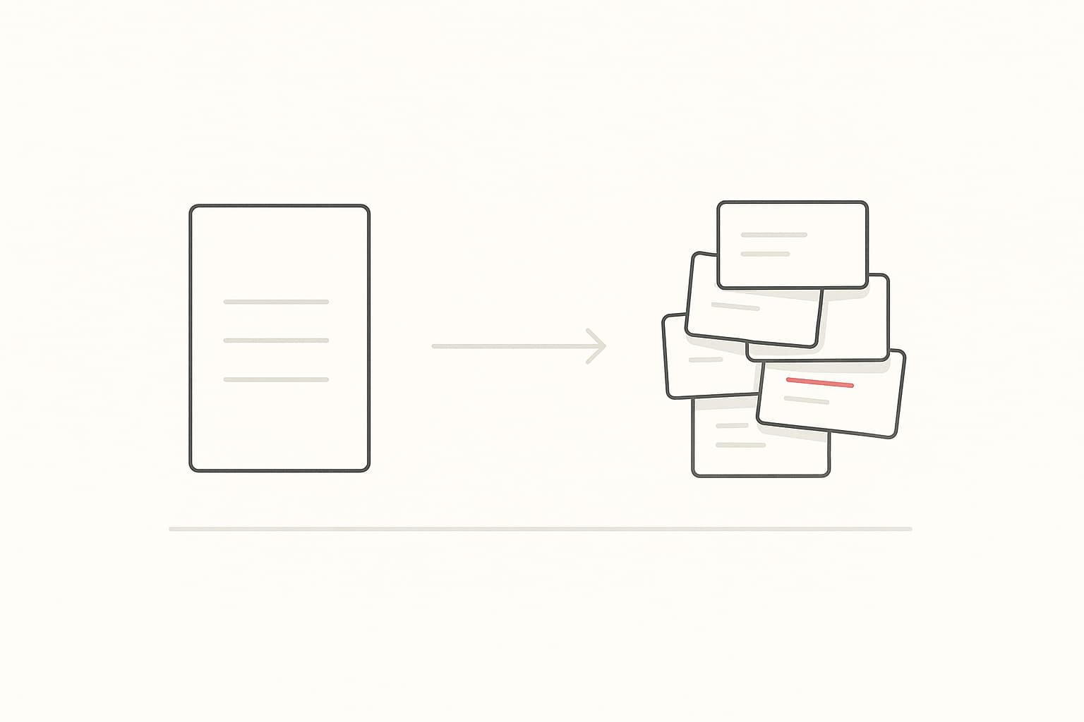 Desk overwhelmed with decision cards — the hidden cost of AI speed
